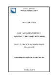 Luận văn Thạc sĩ Quản trị kinh doanh: Đào tạo nguồn nhân lực tại Công ty Thủy điện Buôn Kuốp