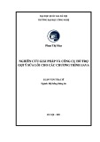 Luận văn Thạc sĩ Hệ thống thông tin: Nghiên cứu giải pháp và công cụ hỗ trợ gợi ý sửa lỗi cho các chương trình java