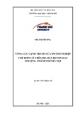 Luận văn Thạc sĩ Quản lý kinh tế: Năng lực cạnh tranh của doanh nghiệp chế biến gỗ trên địa bàn huyện Đan Phượng, thành phố Hà Nội