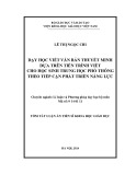 Tóm tắt Luận án Tiến sĩ Khoa học giáo dục: Dạy học viết văn bản thuyết minh dựa trên tiến trình viết cho học sinh trung học phổ thông theo tiếp cận phát triển năng lực