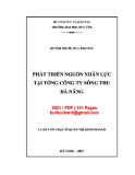 Luận văn Thạc sĩ  Quản trị kinh doanh: Phát triển nguồn nhân lực tại Tổng công ty Sông Thu Đà Nẵng
