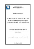 Luận văn Thạc sĩ Quản lý kinh tế: Quản lý nhà nước về đầu tư trực tiếp nước ngoài tại tỉnh Savannakhet, nước Cộng hòa Dân chủ Nhân dân Lào