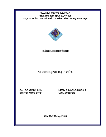 Báo cáo Virus bệnh đậu mùa