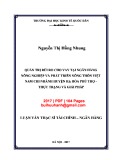 Luận văn Thạc sĩ Tài chính ngân hàng: Quản trị rủi ro cho vay tại Ngân hàng Nông nghiệp và Phát triển nông thôn Việt Nam chi nhánh huyện Hà Hòa Phú Thọ - Thực trạng và giải pháp