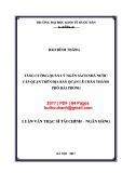 Luận văn Thạc sĩ Tài chính ngân hàng: Tăng cường quản lý ngân sách nhà nước cấp quận trên địa bàn quận Lê Chân thành phố Hải Phòng