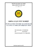 Khóa luận Tốt nghiệp: Phân tích hiệu quả kinh doanh của Công ty TNHH Lâm nghiệp Quy Nhơn