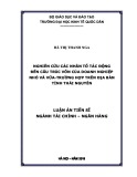 Luận án Tiến sĩ Tài chính - Ngân hàng: Nghiên cứu các nhân tố tác động đến cấu trúc vốn của doanh nghiệp nhỏ và vừa trường hợp trên địa bàn tỉnh Thái Nguyên