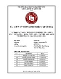 Tiểu luận giữa kì môn Kinh tế học quốc tế 2: Tác động của các biện pháp phi thuế quan đến hoạt động xuất khẩu thuỷ sản của Việt Nam sang thị trường EU giai đoạn 2010-2022
