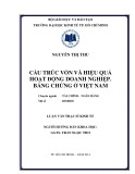 Luận văn Thạc sĩ Kinh tế: Cấu trúc vốn và hiệu quả hoạt động doanh nghiệp - Bằng chứng ở Việt Nam