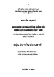 Luận án Tiến sĩ Kinh tế: Nghiên cứu các nhân tố ảnh hưởng đến chênh lệch giàu nghèo ở Việt Nam