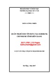 Luận văn Thạc sĩ Quản trị kinh doanh: Quản trị rủi ro tín dụng tại Agribank chi nhánh tỉnh Kiên Giang