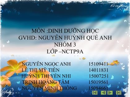 Bài thuyết trình môn Dinh dưỡng học - Đề tài: Dinh dưỡng cho phụ nữ mang thai và trẻ sơ sinh