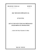 Luận văn Thạc sĩ Quản lý công: Quản lý nhà nước về đất đai trên địa bàn huyện Krông Nô, tỉnh Đắk Nông
