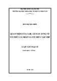 Luận văn Thạc sĩ Triết học: Quan niệm của Carl Gustav Jung về vô thức cá nhân và vô thức tập thể