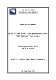 Tóm tắt Luận văn Thạc sĩ Quản lý kinh tế: Quản lý nhà nước về du lịch cộng đồng địa bàn tỉnh Kon Tum