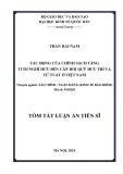 Tóm tắt Luận án Tiến sĩ Tài chính - Ngân hàng: Tác động của chính sách tăng tuổi nghỉ hưu đến cân đối quỹ hưu trí và tử tuất ở Việt Nam