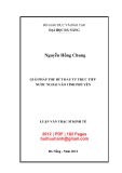 Luận văn Thạc sĩ Kinh tế: Giải pháp thu hút đầu tư trực tiếp nước ngoài vào tỉnh Phú Yên
