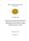 Đề tài nghiên cứu khoa học: Khảo sát thực trạng chất lượng thuốc trên địa bàn tỉnh Thanh Hóa qua hoạt động kiểm tra chất lượng tại Trung tâm Kiểm nghiệm Thanh Hóa năm 2020