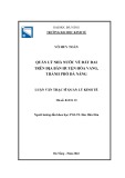 Luận văn Thạc sĩ Quản lý kinh tế: Quản lý nhà nước về đất đai tren địa bàn huyện Hòa Vang, thành phố Đà Nẵng