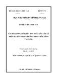 Tóm tắt Luận văn Thạc sĩ Quản lý công: Văn hóa công sở tại Uỷ ban nhân dân cấp xã trên địa bàn huyện Dương Minh Châu, tỉnh Tây Ninh