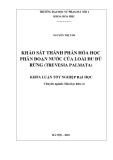 Khóa luận tốt nghiệp: Khảo sát thành phần hóa học phân đoạn nước của loài Đu đủ rừng (Trevesia palmata)
