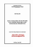 Luận văn Thạc sĩ Quản lý giáo dục: Quản lý hoạt động tổ chuyên môn ở các trường trung học cơ sở huyện Đăk Hà tỉnh Kon Tum