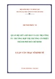Luận văn Thạc sĩ Kinh tế: Nghiên cứu quan hệ rủi ro và giá trị công ty - Trường hợp thị trường cổ phiếu thành phố Hồ Chí Minh