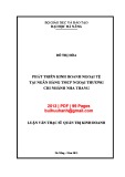 Luận văn Thạc sĩ Quản trị kinh doanh: Phát triển kinh doanh ngoại tệ tại Ngân hàng TMCP Ngoại thương chi nhánh Nha Trang