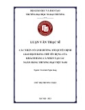 Luận văn Thạc sĩ Tài chính ngân hàng: Các nhân tố ảnh hưởng tới quyết định giao dịch bằng thẻ tín dụng của khách hàng cá nhân tại ngân hàng thương mại Việt Nam