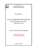Luận văn Thạc sĩ Quản lý kinh tế: Quản lý chi thường xuyên ngân sách nhà nước huyện Tây Giang, tỉnh Quảng Nam