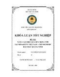 Luận văn tốt nghiệp: Nâng cao hiệu quả huy động vốn tại NHNo & PTNTViệt Nam - Chi nhánh Kv Bãi Cháy Quảng Ninh