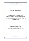 Luận án Tiến sĩ Kinh tế quốc tế: Tác động của các hiệp định thương mại tự do (FTA) thế hệ mới tới việc dịch chuyển nguồn vốn FDI vào Việt Nam