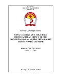 Luận văn Thạc sĩ Quản lý công: Nâng cao hiệu quả thực hiện chính sách bảo hiểm y tế cho hộ nghèo, hộ cận nghèo trên địa bàn Thành phố Hồ Chí Minh