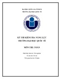 Đề cương ôn thi Kỳ thi kiểm tra năng lực Trường đại học Quốc Tế - Môn thi: Toán