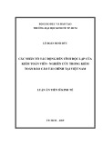 Luận án Tiến sĩ Kinh tế: Các nhân tố tác động đến tính độc lập của kiểm toán viên – nghiên cứu trong kiểm toán báo cáo tài chính tại Việt Nam