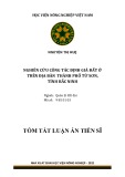 Tóm tắt Luận án Tiến sĩ Quản lý đất đai: Nghiên cứu công tác định giá đất ở trên địa bàn thành phố Từ Sơn, tỉnh Bắc Ninh