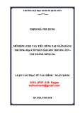 Luận văn Thạc sĩ Tài chính ngân hàng: Mở rộng cho vay tiêu dùng tại Ngân hàng thương mại cổ phần Sài Gòn Thương Tín - Chi nhánh Đống Đa