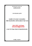 Luận văn Thạc sĩ Quản trị kinh doanh: Nghiên cứu hành vi đám đông trên thị trường chứng khoán Việt Nam