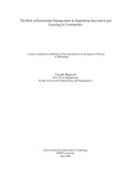 Doctoral thesis of Philosophy: The role of knowledge management in supporting innovation and learning in construction