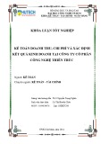 Khóa luận tốt nghiệp: Kế toán doanh thu, chi phí và xác định kết quả kinh doanh tại Công ty cổ phần Công Nghệ Thiên Trúc