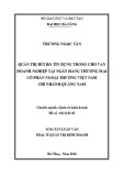 Quản trị rủi ro tín dụng trong cho vay doanh nghiệp tại Ngân hàng thương mại cổ phần Ngoại thương Việt Nam chi nhánh Quảng Nam