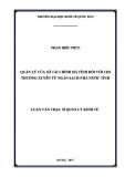 Luận văn Thạc sĩ Quản lý kinh tế: Quản lý của Sở Tài chính Hà Tĩnh đối với chỉ thường xuyên từ ngân sách nhà nước tỉnh