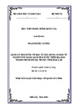 Tóm tắt Luận văn Thạc sĩ Quản lý công: Quản lý nhà nước về đầu tư xây dựng cơ bản từ nguồn vốn ngân sách nhà nước trên địa bàn thành phố Buôn Ma Thuột, tỉnh Đắk Lắk