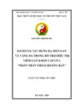 Luận văn Thạc sĩ Y học: Đánh giá tác dụng hạ men gan và vàng da trong hỗ trợ điều trị viêm gan B đợt cấp của “Nhân trần thoái hoàng đan”