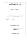 Luận văn Thạc sĩ Kinh tế: Hoàn thiện hệ thống kiểm soát hoạt động và kiểm soát quản lý tại Công ty cổ phần Kỹ nghệ lạnh