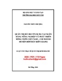 Luận văn Thạc sĩ Quản trị kinh doanh: Quản trị rủi ro tín dụng tại Ngân hàng Nông nghiệp và Phát triển Nông thôn Việt Nam – Chi nhánh huyện Hòn Đất Kiên Giang