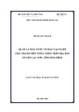 Luận văn Thạc sĩ Quản lý công: Quản lý nhà nước về đào tạo nghề cho thanh niên nông thôn trên địa bàn huyện Lạc Sơn, tỉnh Hòa Bình
