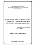 Tóm tắt Luận án Tiến sĩ Kinh tế: Nghiên cứu tác động của biến đổi khí hậu, cấu trúc sở hữu lên hiệu quả hoạt động của các công ty phát điện tại Việt Nam