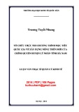 Luận văn Thạc sĩ  Kinh tế:  Tổ chức thực thi chương trình mục tiêu quốc gia về xây dựng nông thôn mới của chính quyền huyện Lý Nhân tỉnh Hà Nam