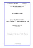 Tóm tắt Luận văn Thạc sĩ Quản lý công: Quản trị truyền thông tại ủy ban nhân dân thành phố Hà Nội